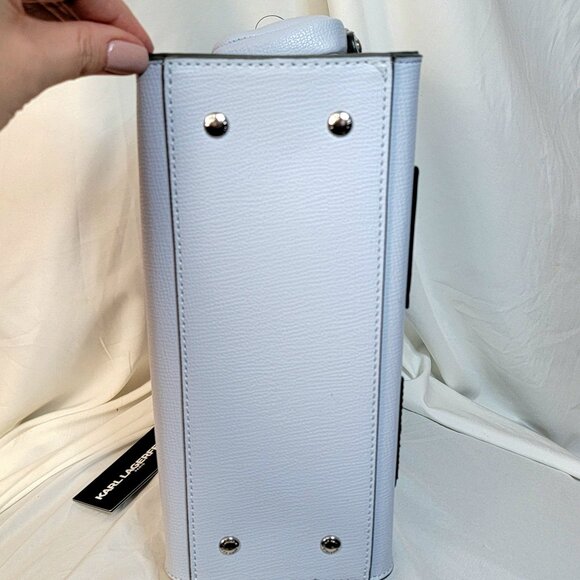 Karl Lagerfeld Paris Ice Blue Satchel w/ Silky Dust Bag – NWT ~ Retails: $198 - Picture 7 of 8